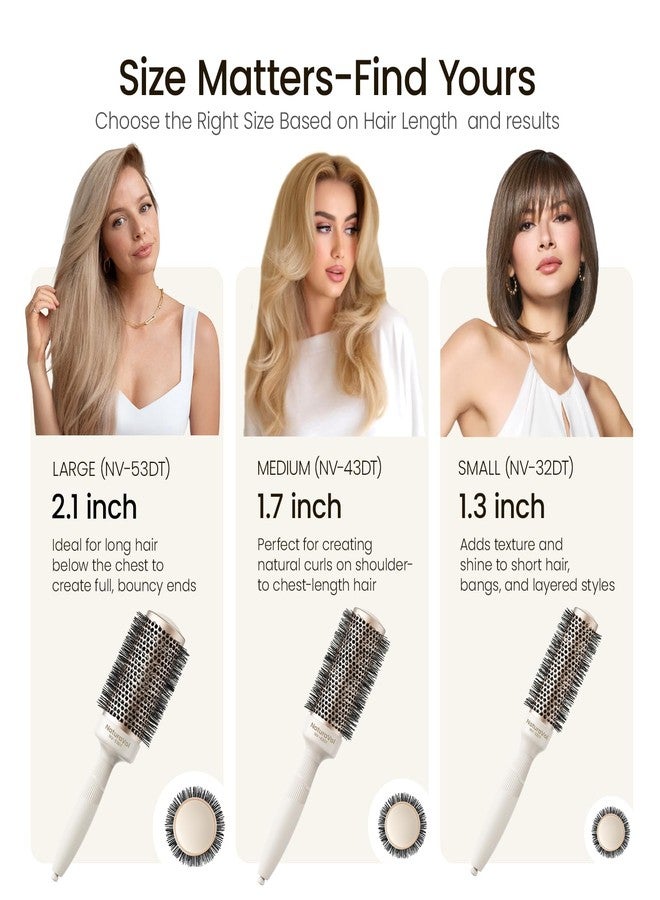 AIMIKE Round Brush for Blow Out, NaturaVol Medium Round Hair Brush for Fine Hair with Nano Thermal Ceramic Tech, for Blow Drying & Styling, Adds Volume & Smoothness (1.7 Inch Barrel, 2.5 Inch Bristle) - Image 4